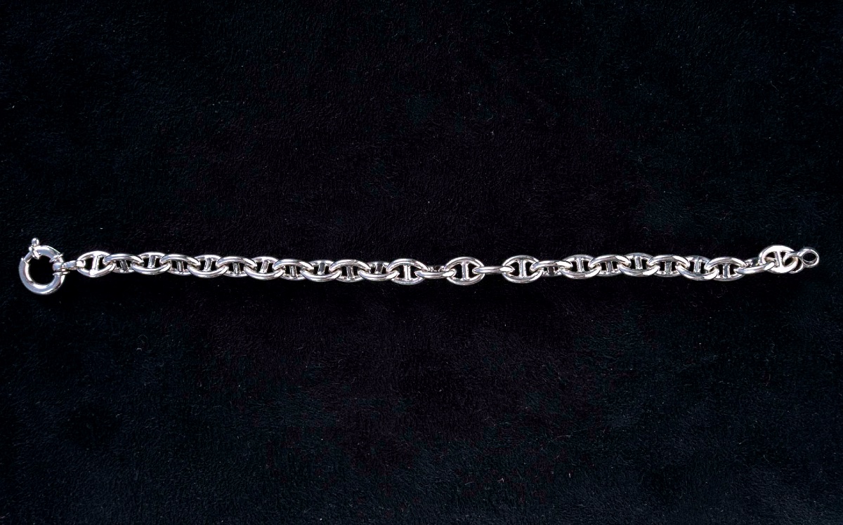 Paire de Bracelets Modernes en Argent Massif – Travail Français-photo-3