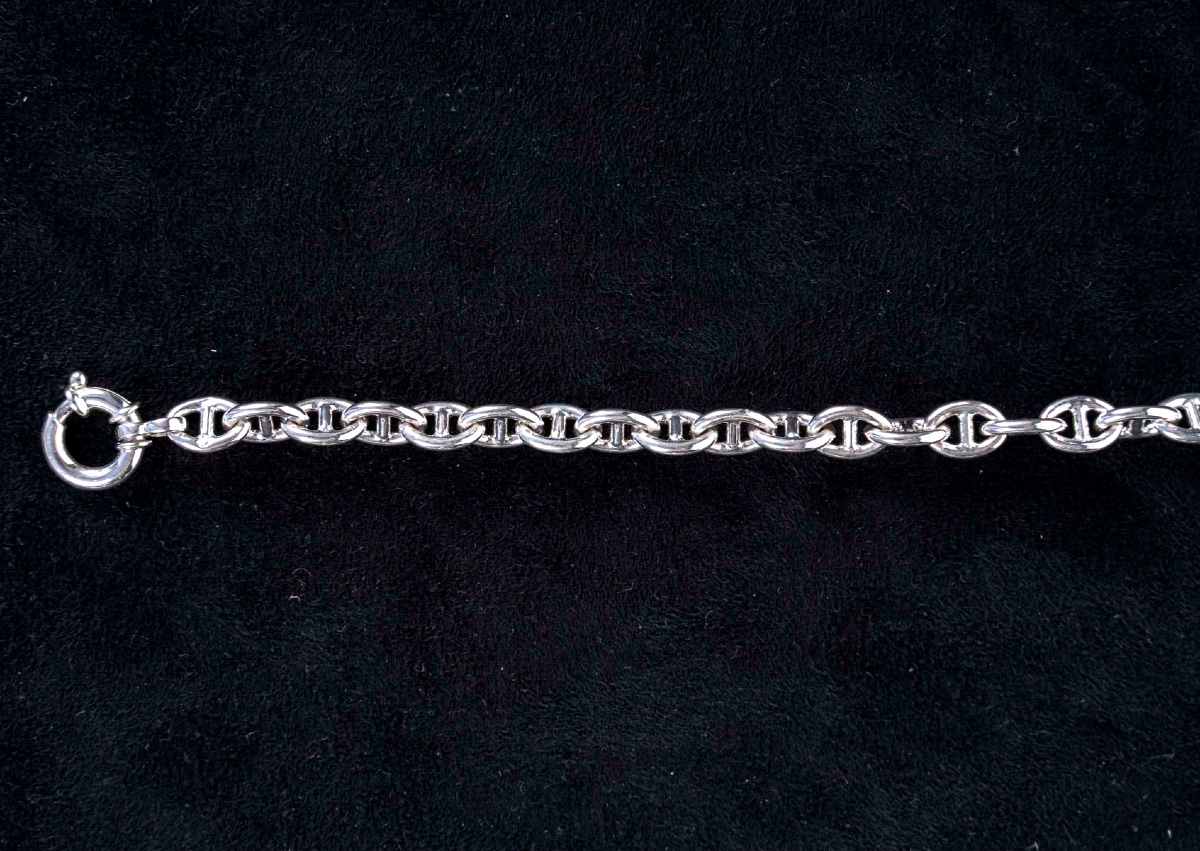 Paire de Bracelets Modernes en Argent Massif – Travail Français-photo-4