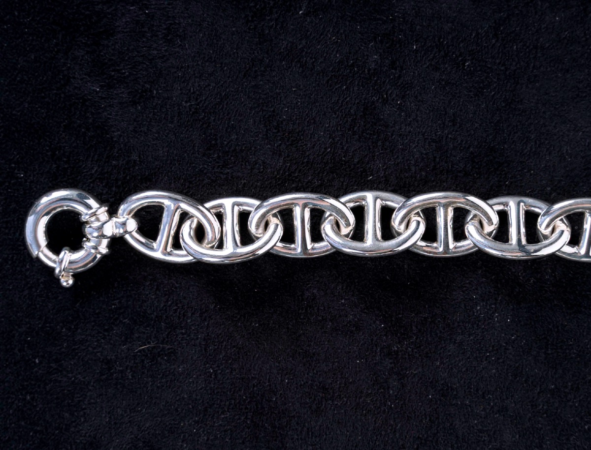 Paire de Bracelets Modernes en Argent Massif – Travail Français-photo-5