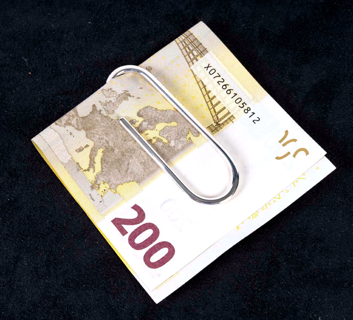Pince à Billets en Argent Massif – Design Moderne en Forme de Trombone