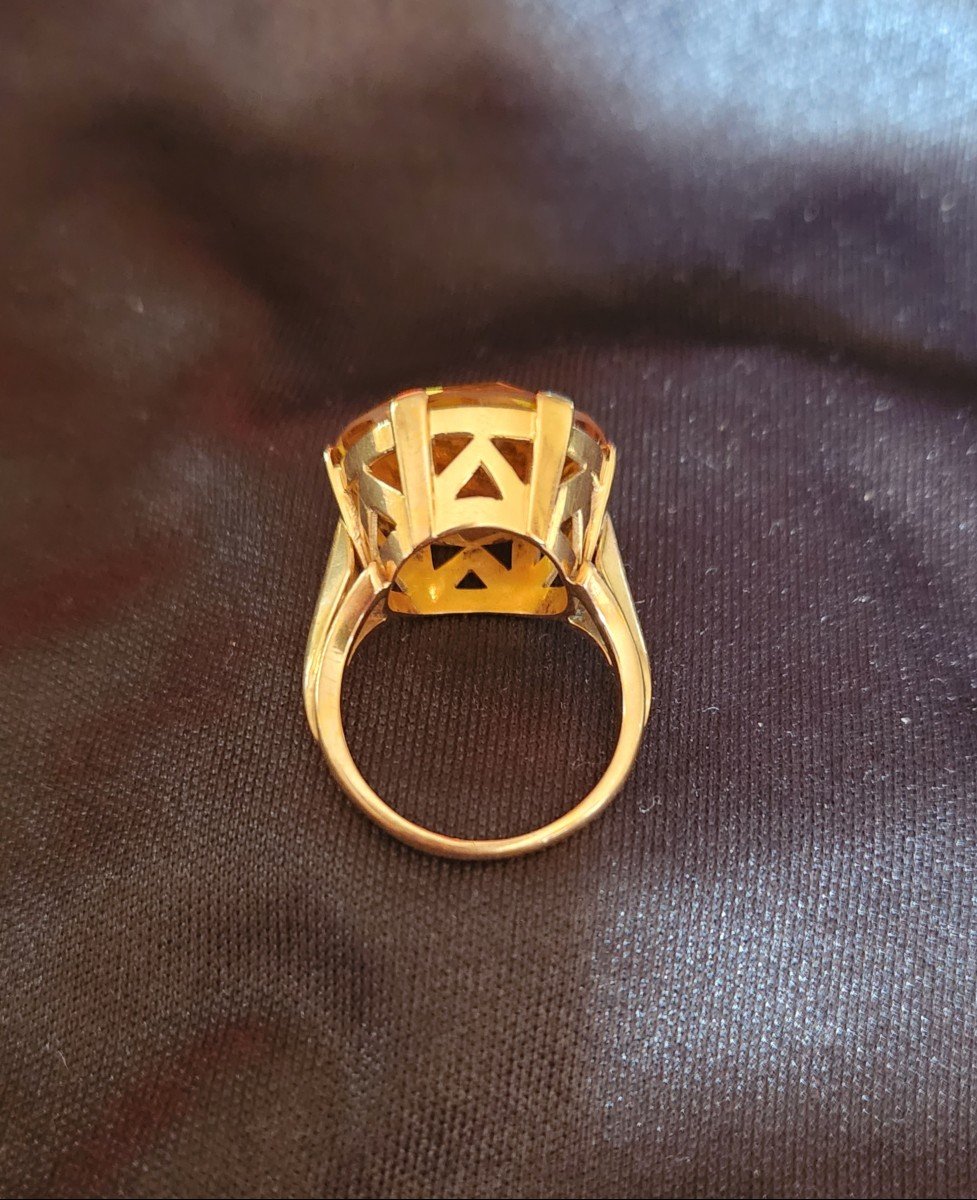 Art Deco Gold And Citrine Ring-photo-3