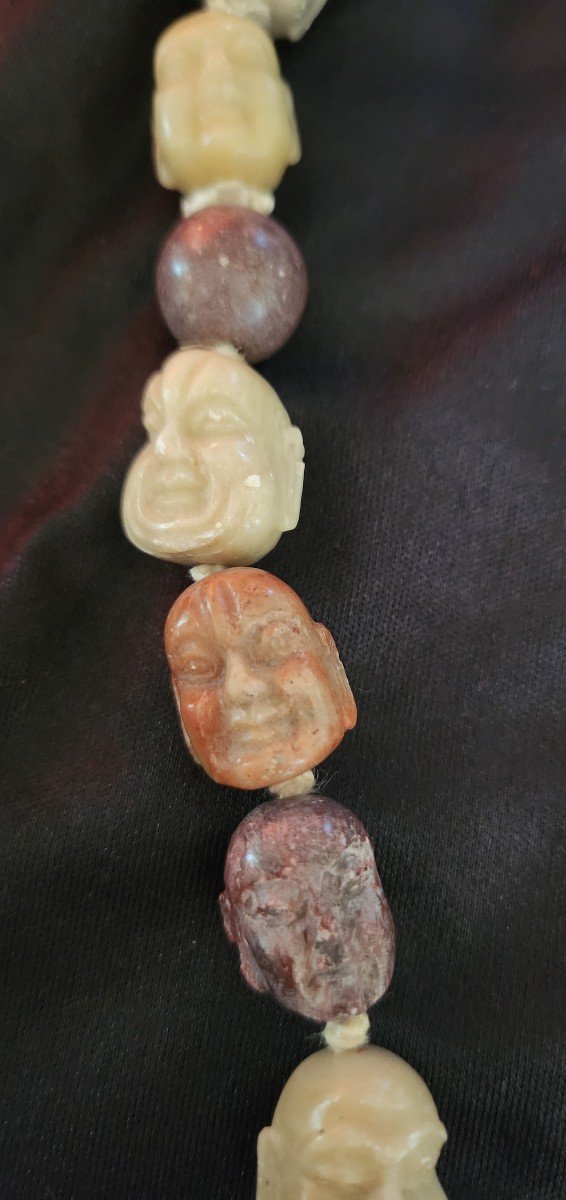 Asian Rosary In Carved Stones-photo-4