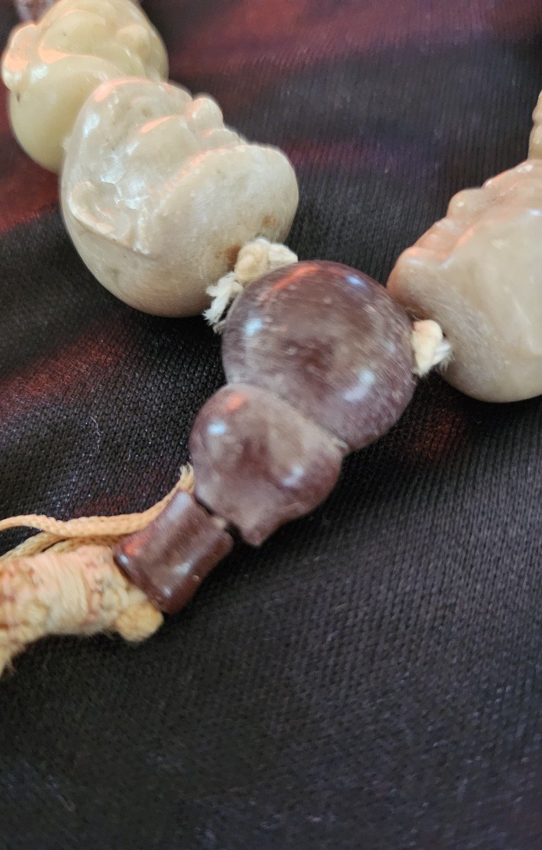 Asian Rosary In Carved Stones-photo-1