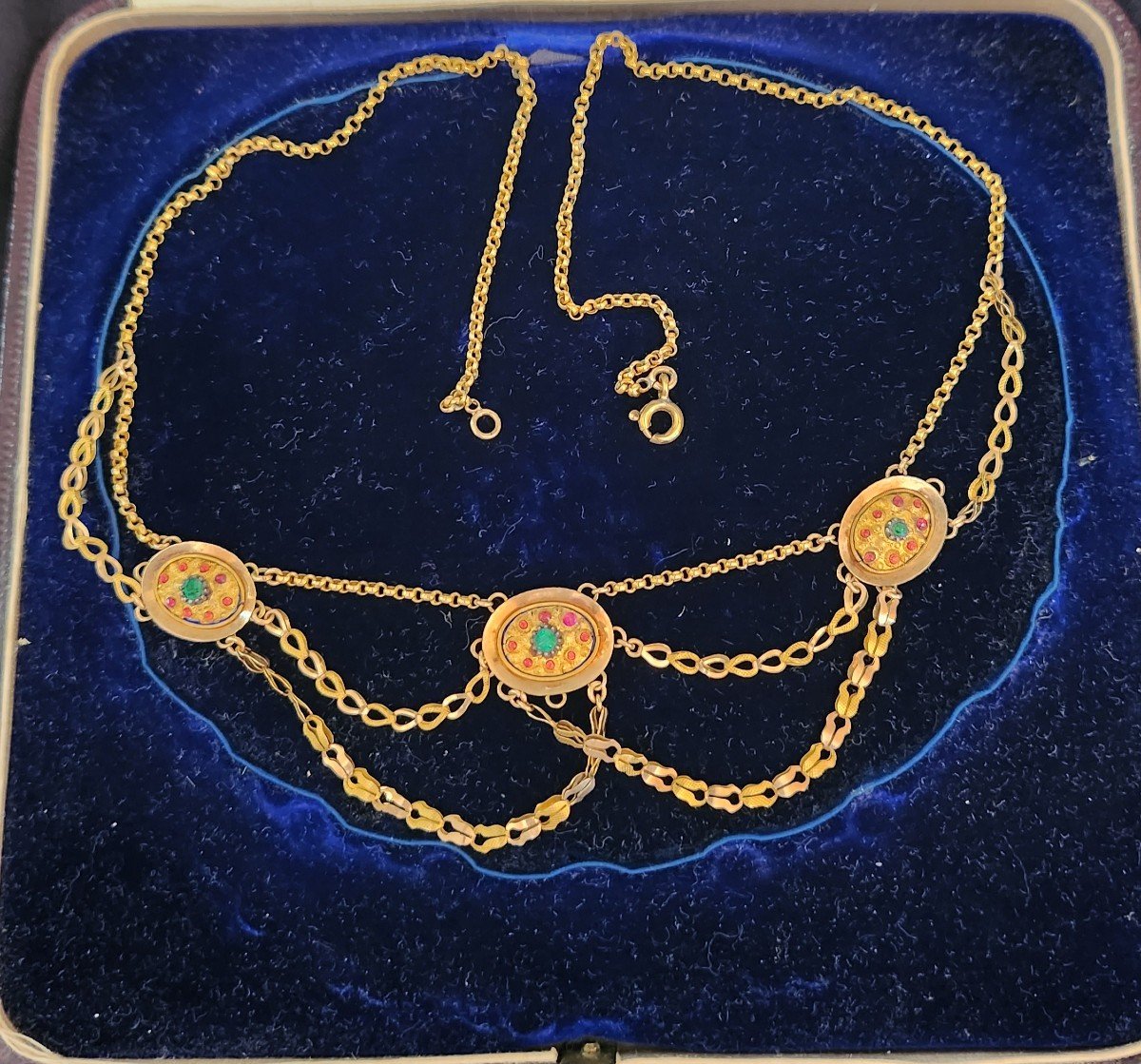 Regional Slave Necklace In Gold 19th Century-photo-1