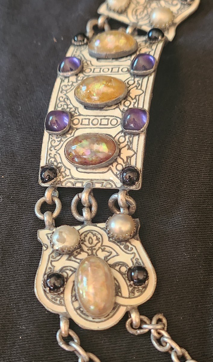 Piel Freres Enameled Belt And Stone Cabochons 1900-photo-2