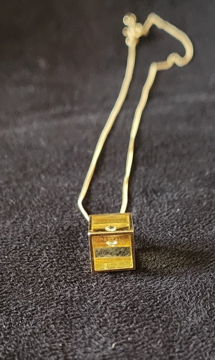 Pascal Morabito Cube Necklace Gold, Crystal, Diamond-photo-2