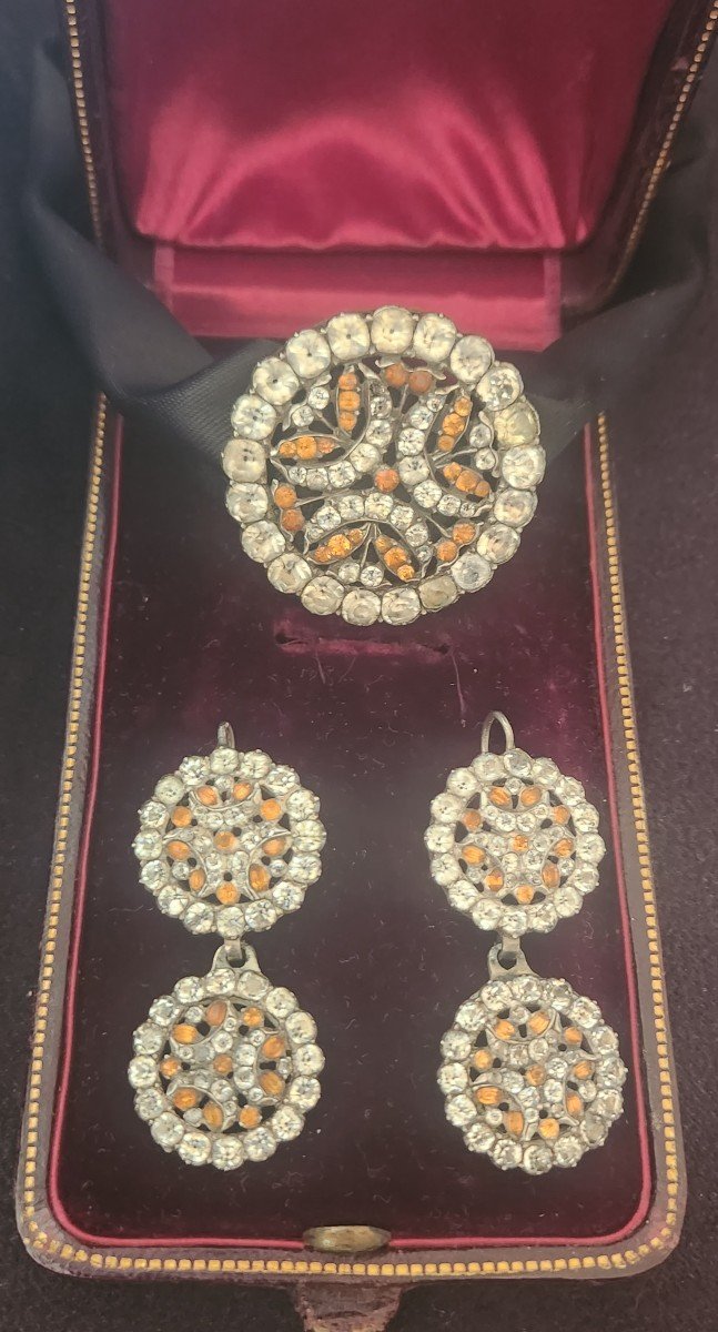 Earring And Necklace In Silver 18 Eme Century