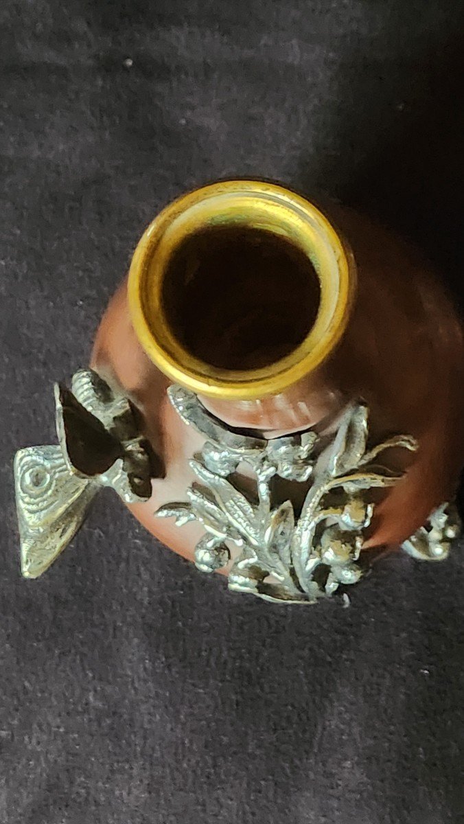 Pair Of Bronze Vases With Japanese Decor -photo-4