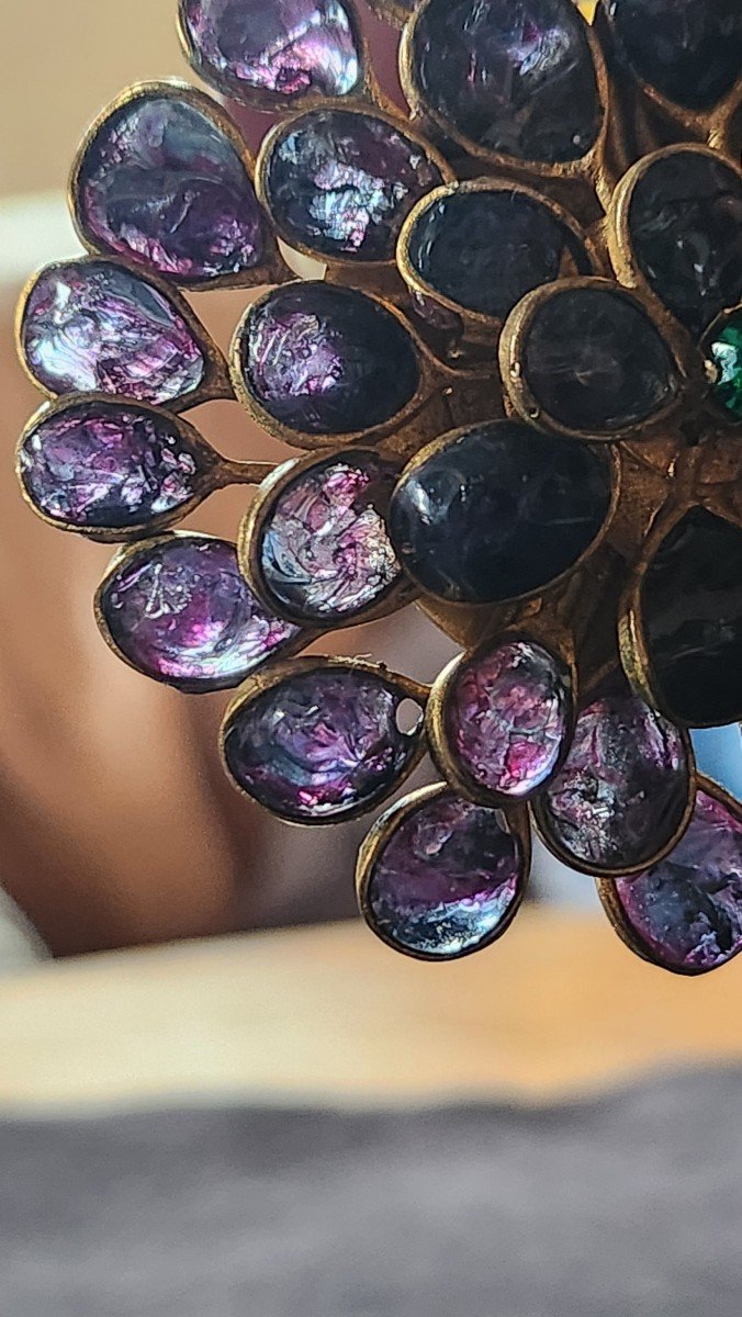 Plique A Jour Flower Brooch Gripoix-photo-2