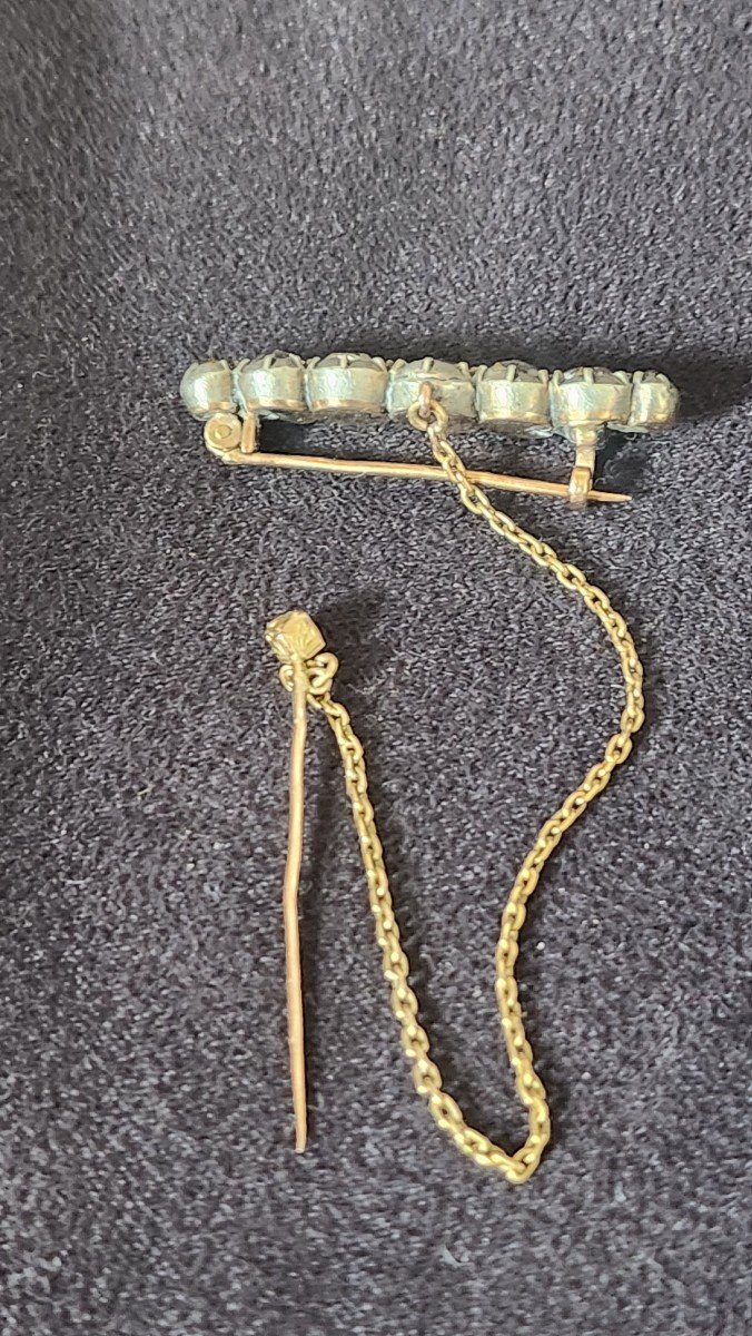 Barette Brooch In Gold Silver And Diamonds Early 19th -photo-3