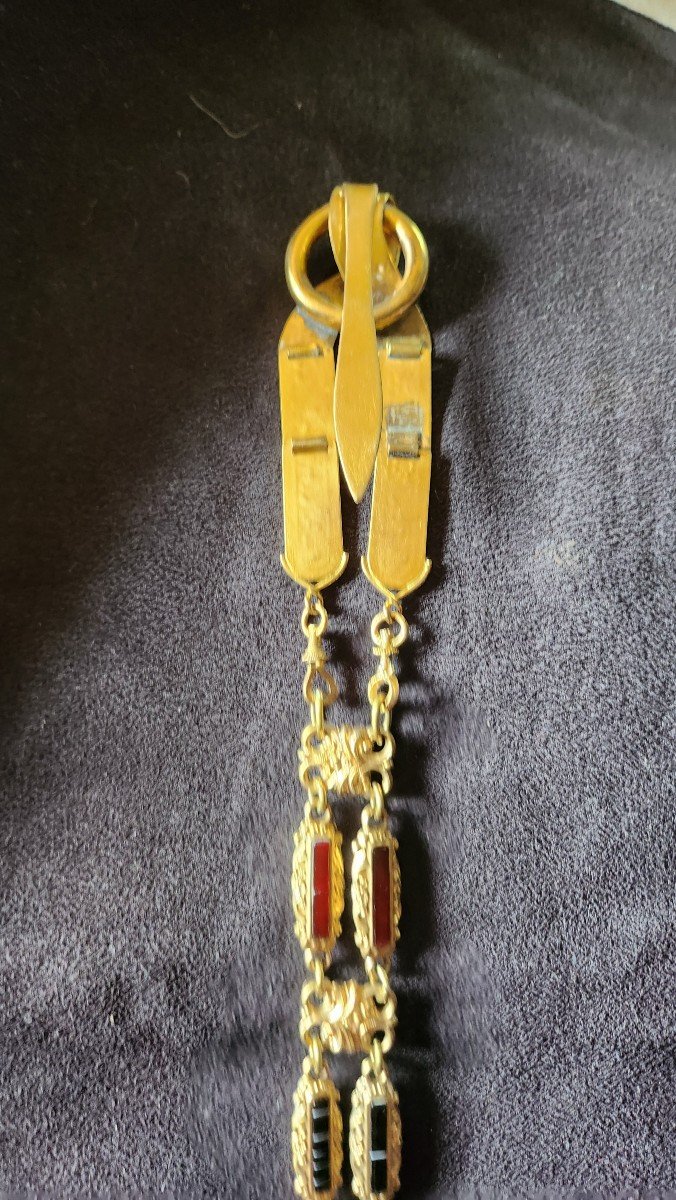 Chatelaine In Agate And Pompone 19th Century -photo-1