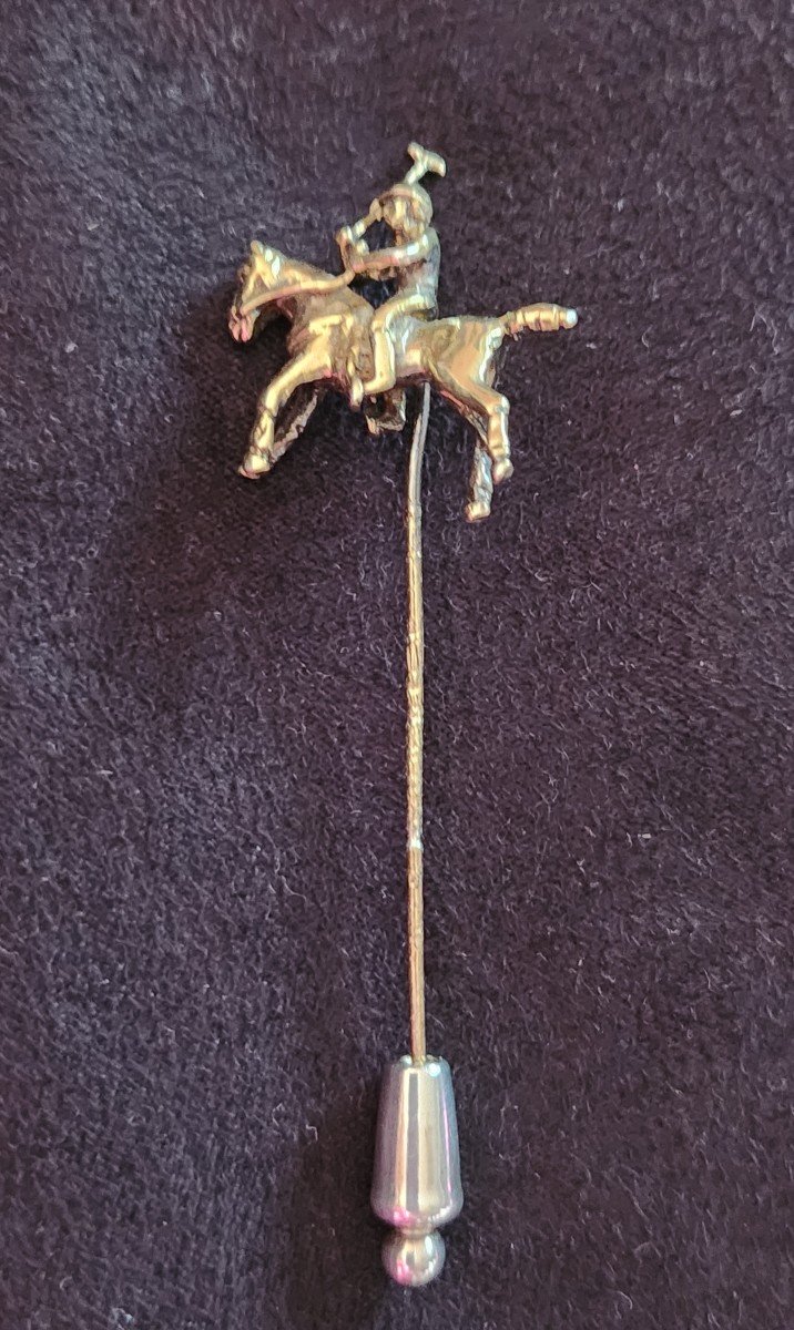Polo Player Vermeil Pin 