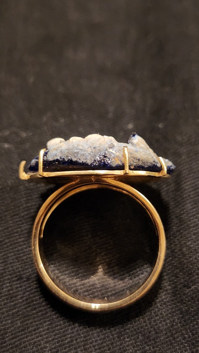 Bague En Or Camée En Pate De Verre Méduse -photo-5