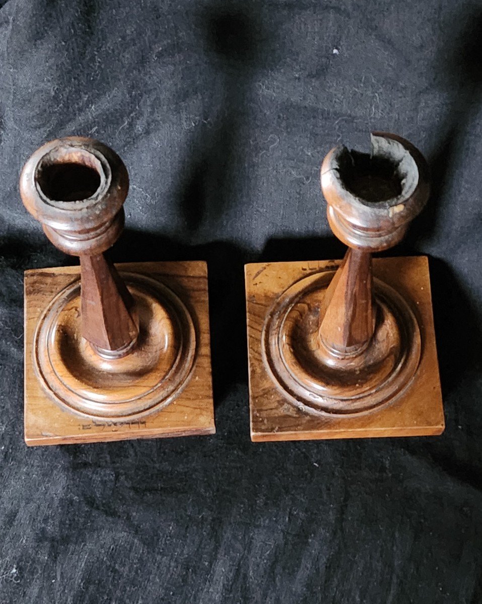 Pair Of 19th Century Shabbat Candlesticks -photo-2