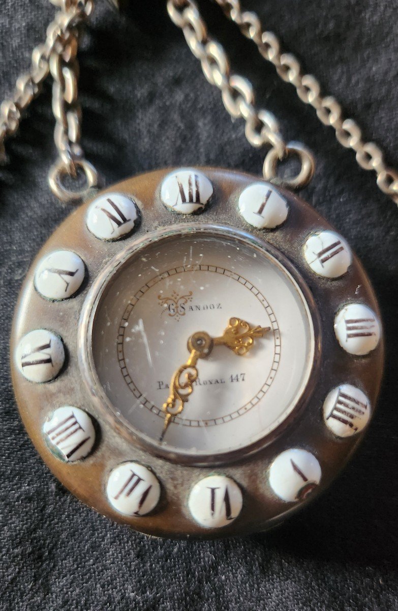 Watch And Chatelaine By Gustave Sandoz 19th Century -photo-4