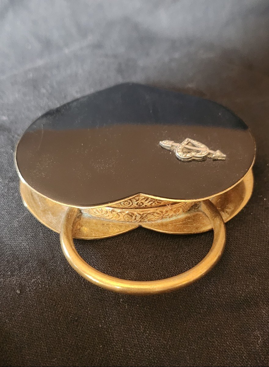 Heart Powder Compact In Lacquer Circa 1930-photo-2