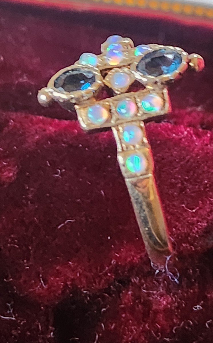 Silver Topaz And Opal Ring-photo-2