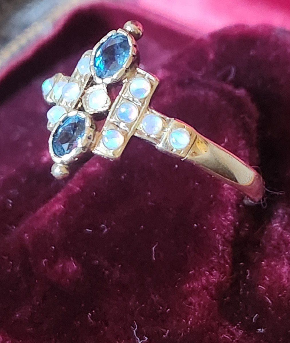 Silver Topaz And Opal Ring-photo-3