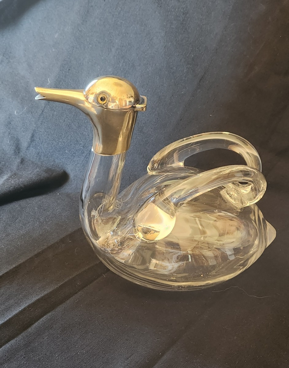 Carafe à Vin Canard Vers 1900-photo-2