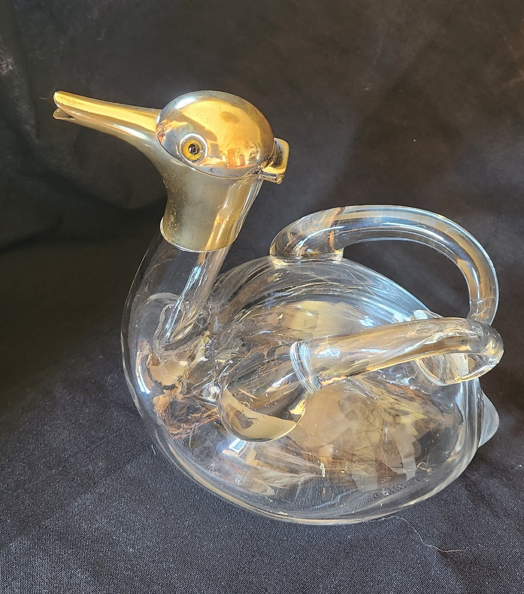 Carafe à Vin Canard Vers 1900-photo-5
