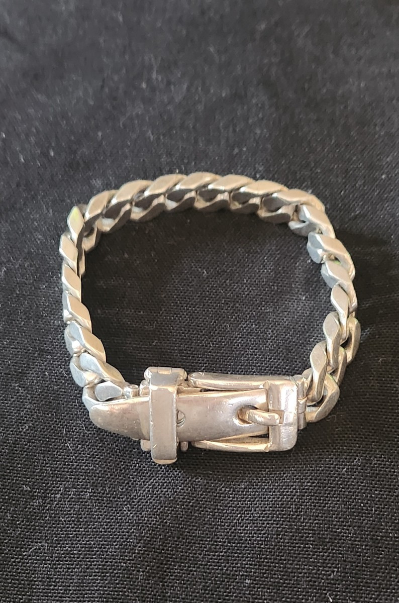Bracelet Ceinture En Argent Vers 1950-photo-2