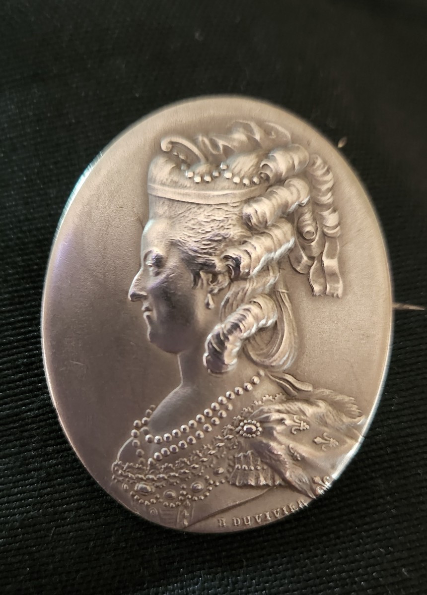 Marie Antoinette Silver Brooch By B Duvivier