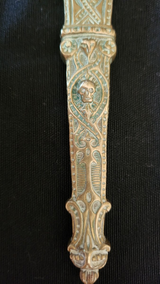 Romantic Bronze Dagger, 19th Century-photo-4