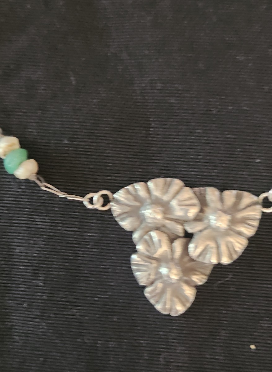 Collier en argent fleurs art nouveau-photo-2