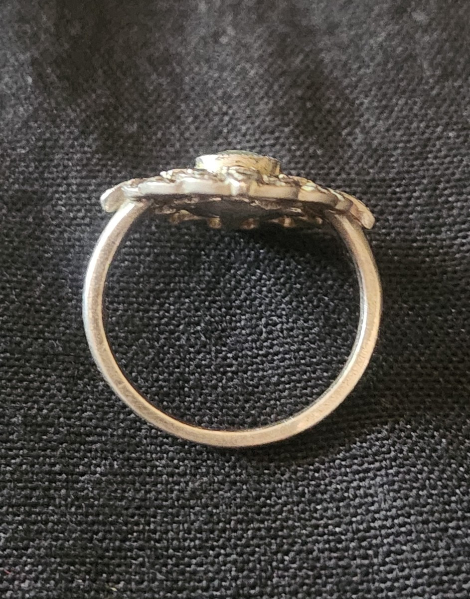 Bague en argent marcassite et pierre blanche 19 ème siècle -photo-4