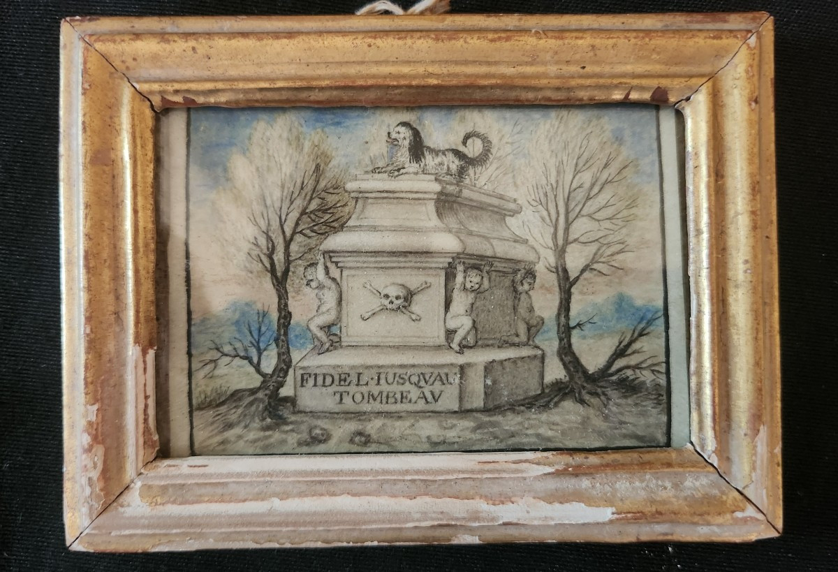 18th Century Sentimental Miniature Gouache 