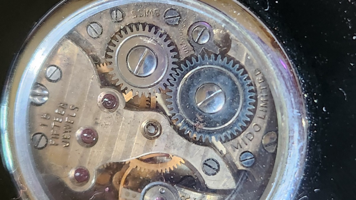 Montre  Mido  pendentif en onyx vers 1950-photo-4