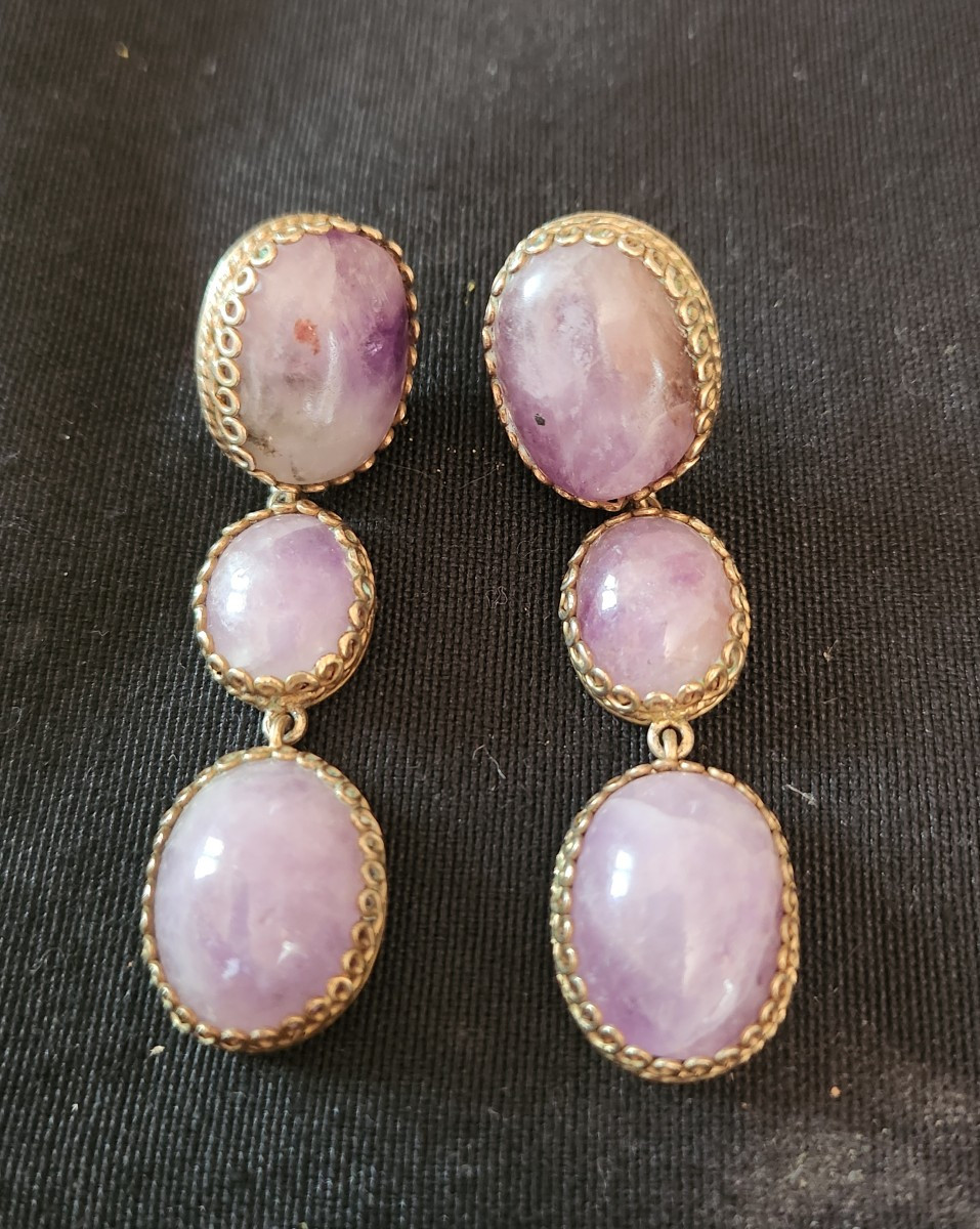 19th Century Vermeil And Amethyst Set -photo-4
