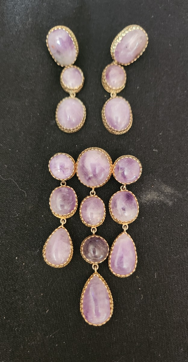 19th Century Vermeil And Amethyst Set 