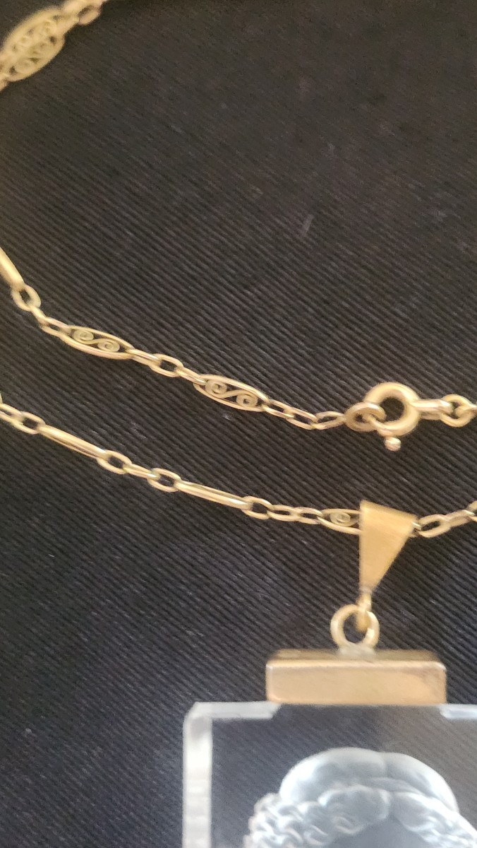 Crystal Intaglio Necklace Circa 1900-photo-4