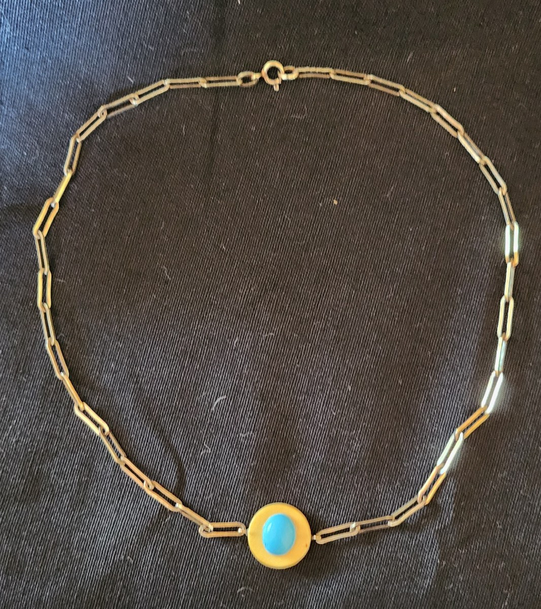 Art Deco Silver Vermeil And Bakelite Necklace