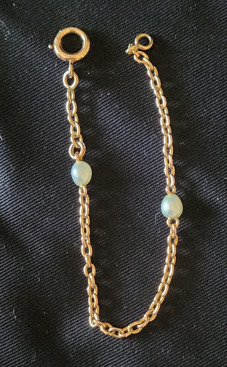 Gold And Freshwater Pearl Bracelet-photo-2