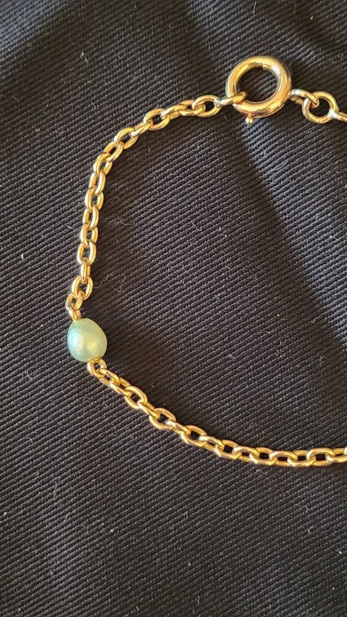 Gold And Freshwater Pearl Bracelet-photo-4