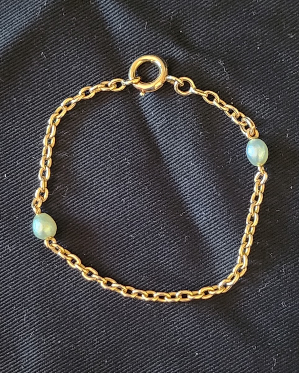 Gold And Freshwater Pearl Bracelet