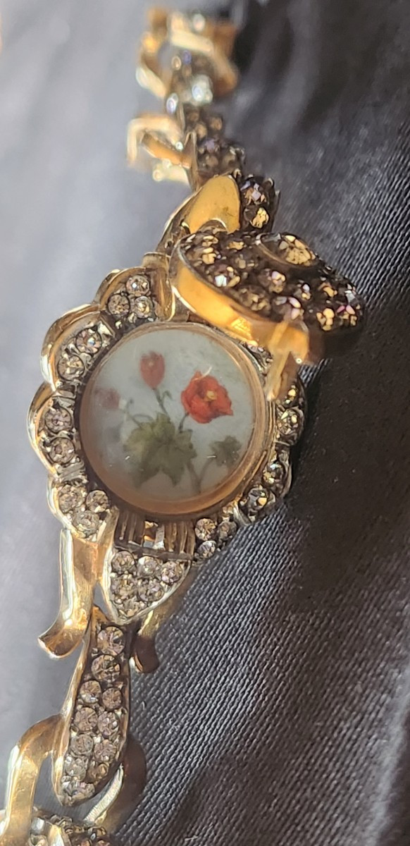 Vermeil And White Stone Bracelet, Circa 1930-photo-3