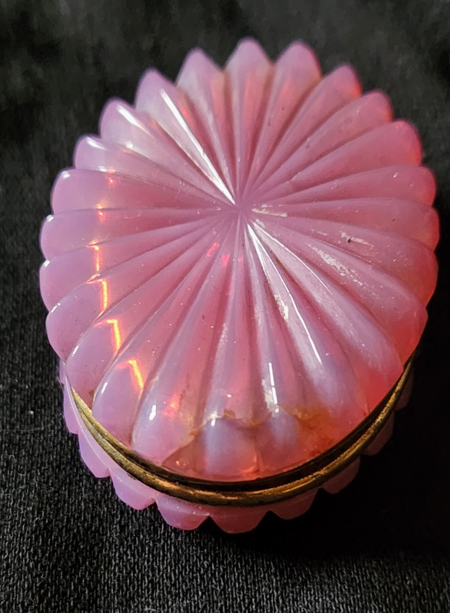 Vinaigrette en opaline rouge gorge et vermeil charles X-photo-6