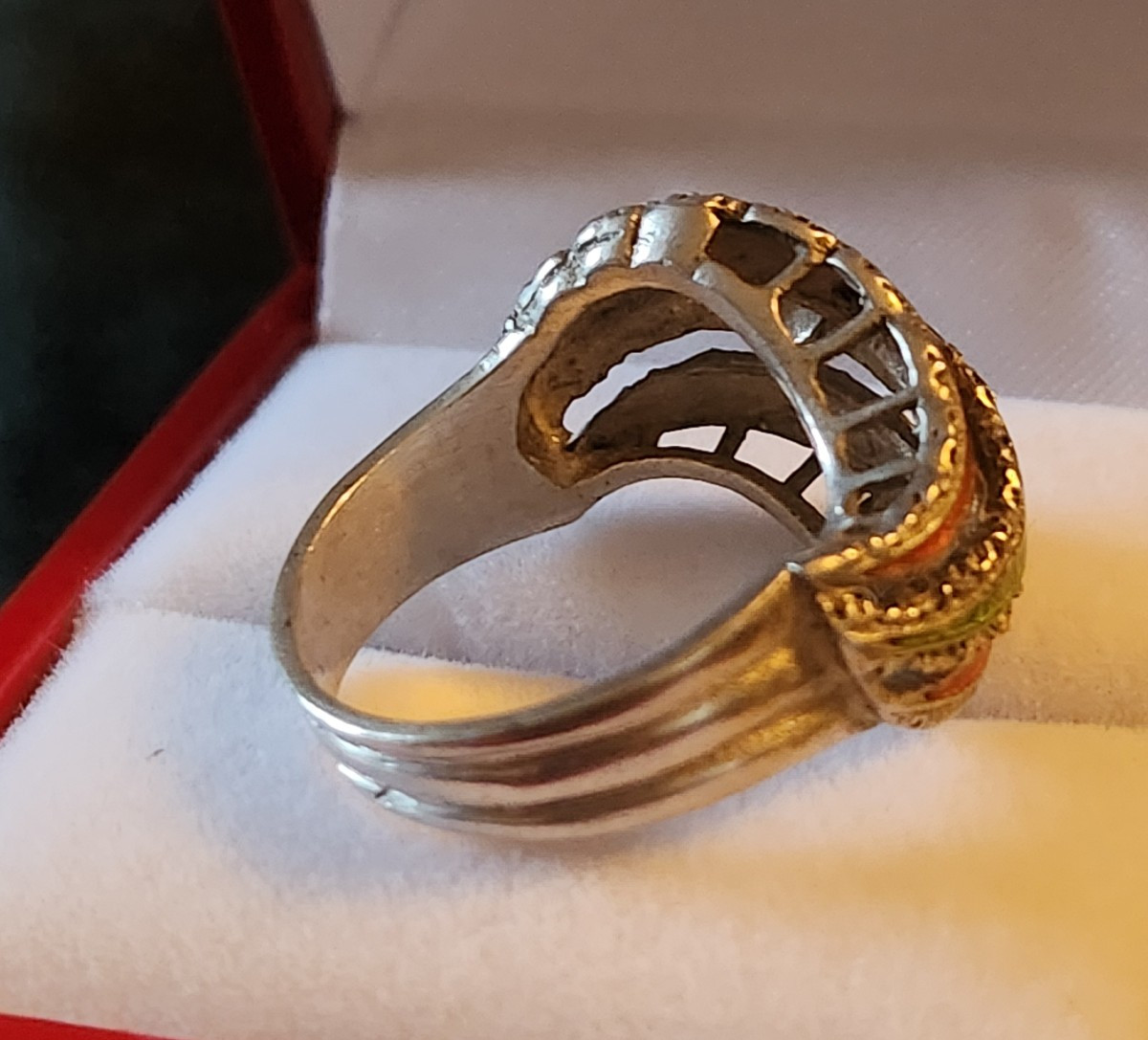 Bague en argent et email vers 1920-photo-4