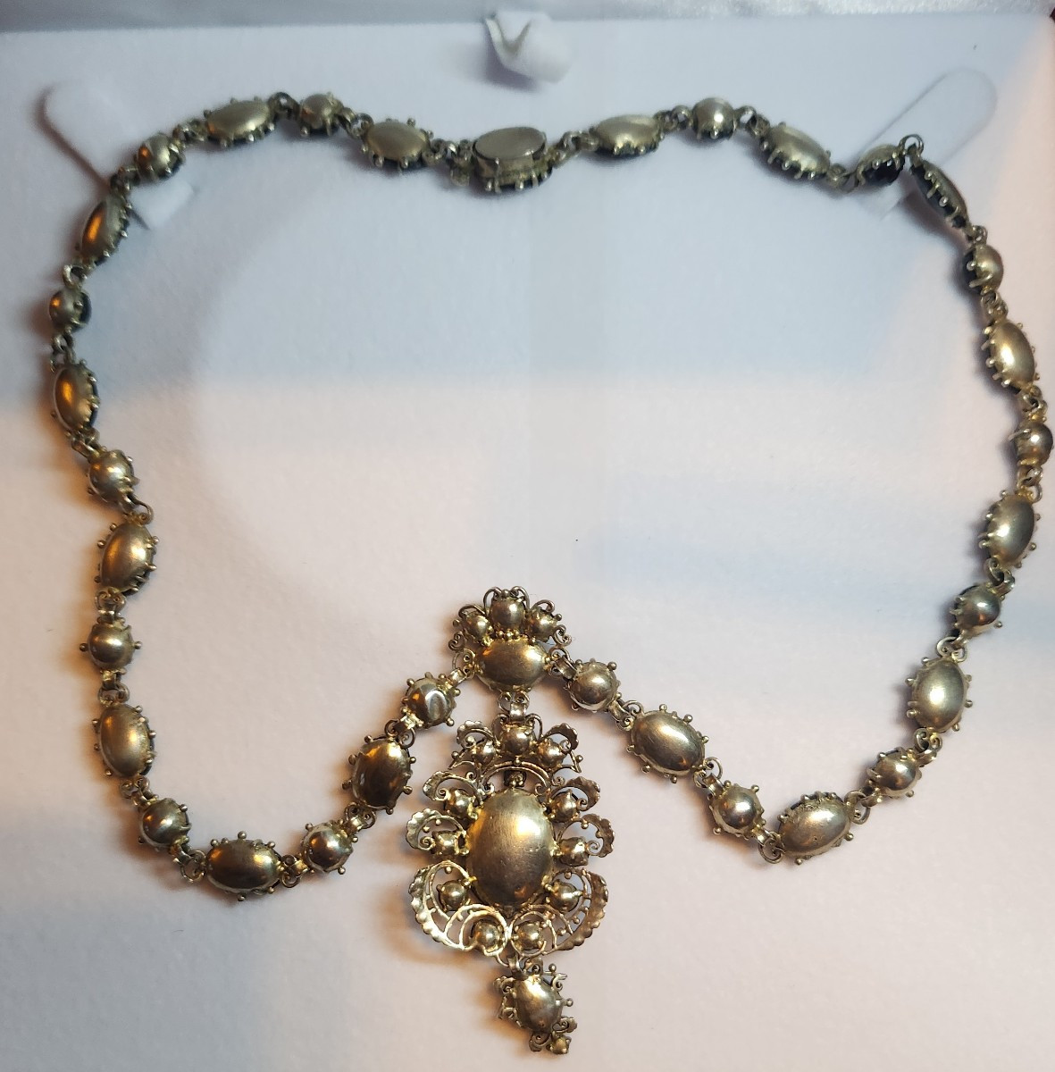 Collier sentimental en argent et jais 19 eme-photo-2