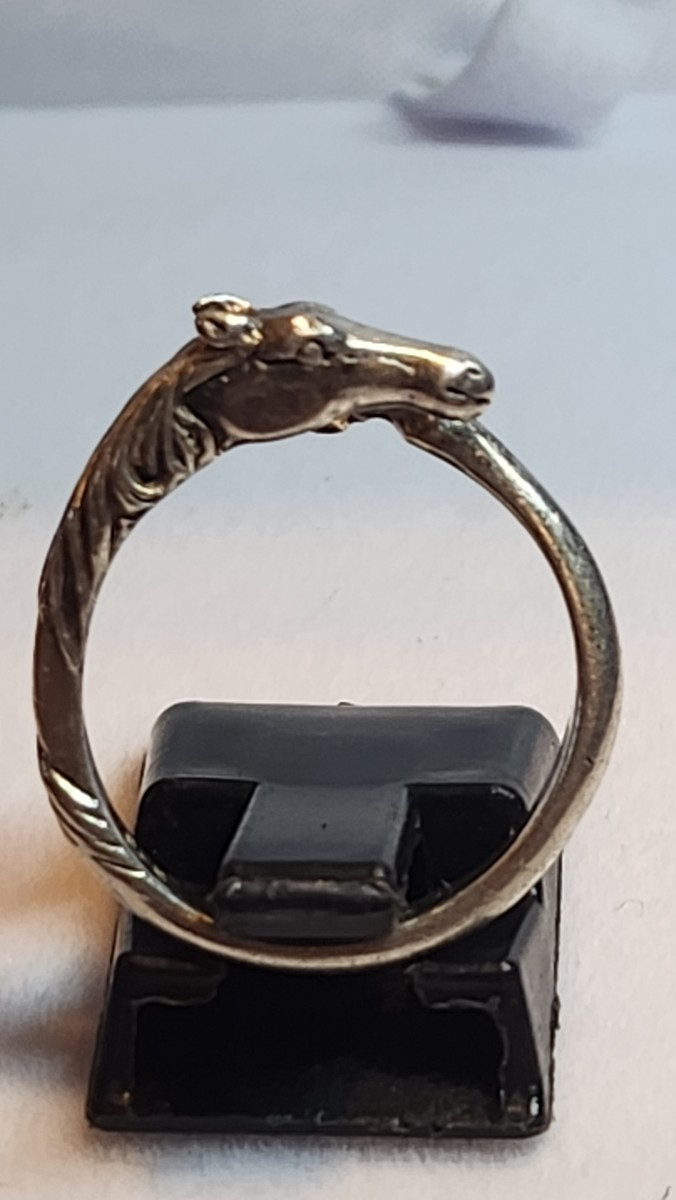 Bague cheval en argent et or -photo-2