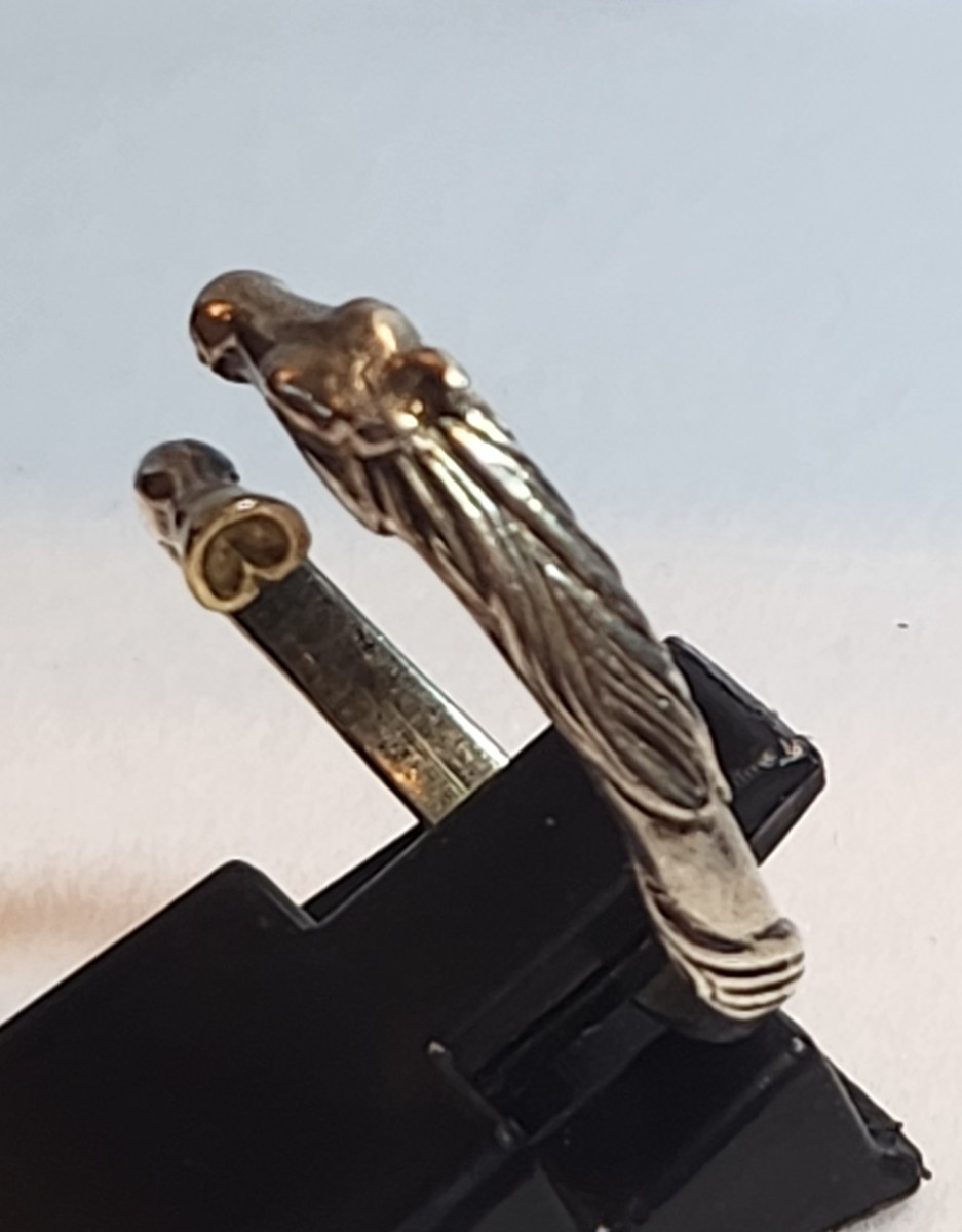 Bague cheval en argent et or -photo-3