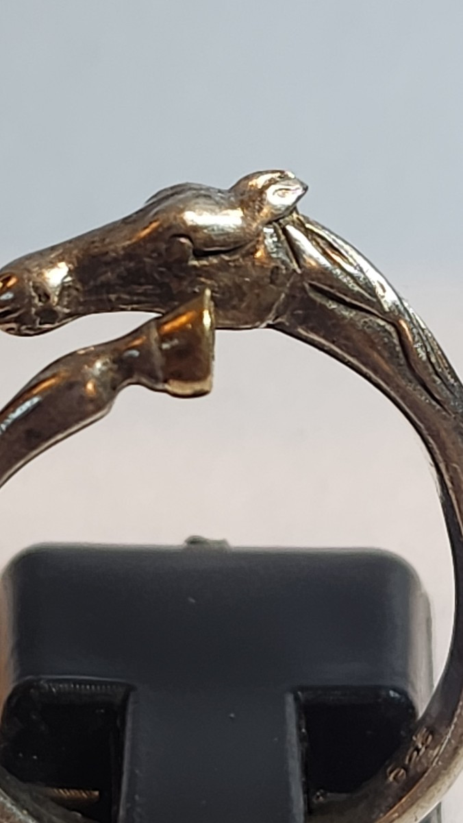 Bague cheval en argent et or -photo-4