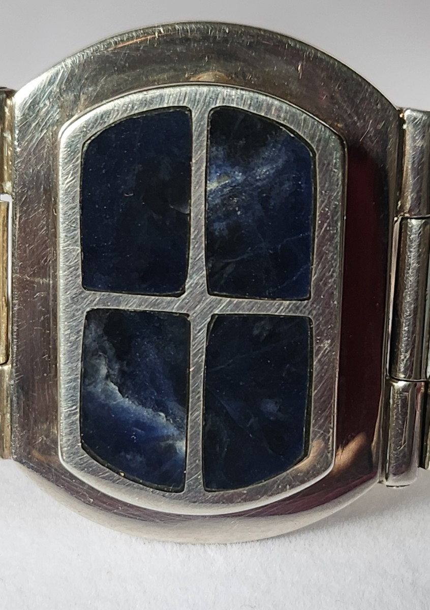 Bracelet manchette en argent et soladite art deco-photo-2