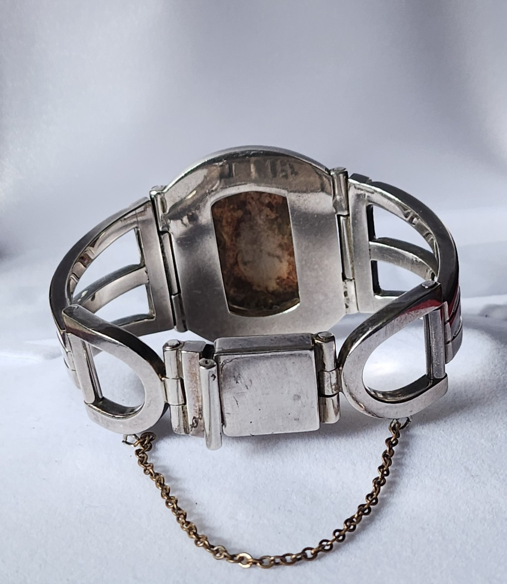 Bracelet manchette en argent et soladite art deco-photo-1