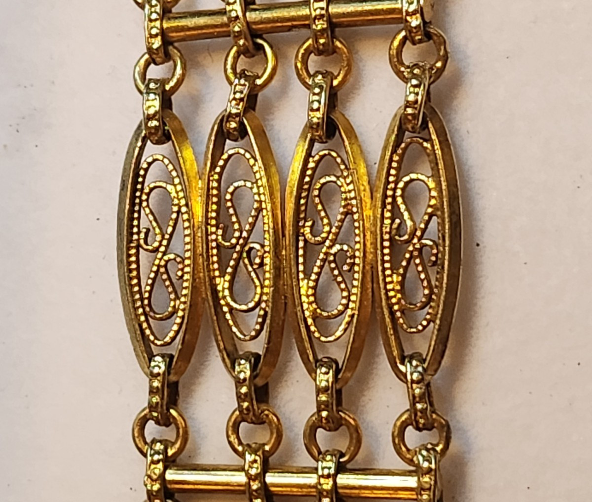 Bracelet a maillons 4 rangs  en vermeil  19 ème siècle -photo-3