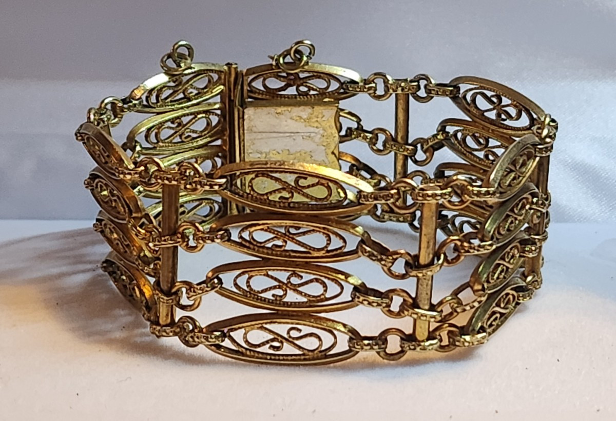Bracelet a maillons 4 rangs  en vermeil  19 ème siècle -photo-4