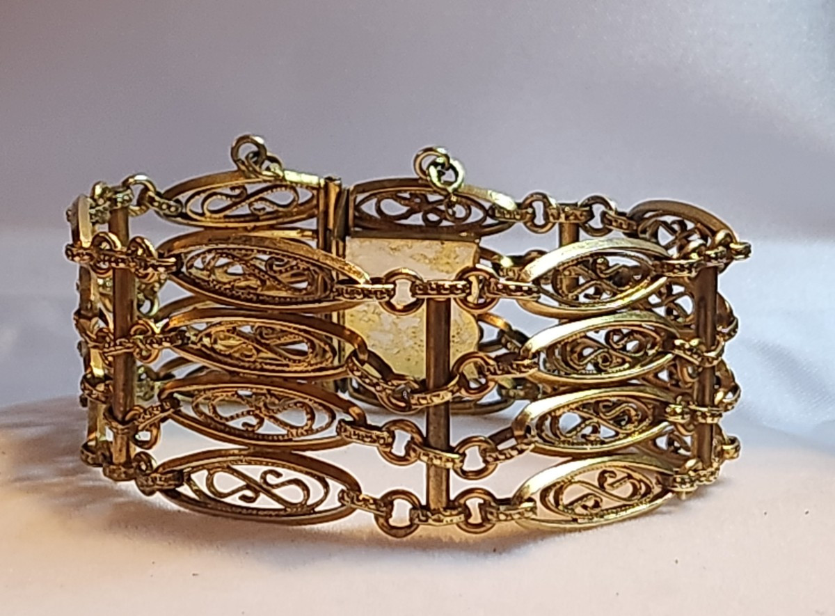 Bracelet a maillons 4 rangs  en vermeil  19 ème siècle 